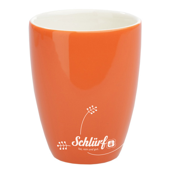 Porzellanbecher ohne Henkel, orange, 195ml