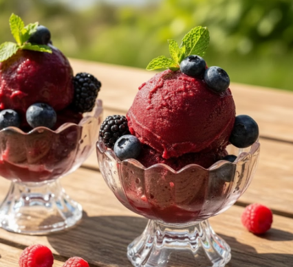 Sorbet mit Red-Berry-Tee & Beeren