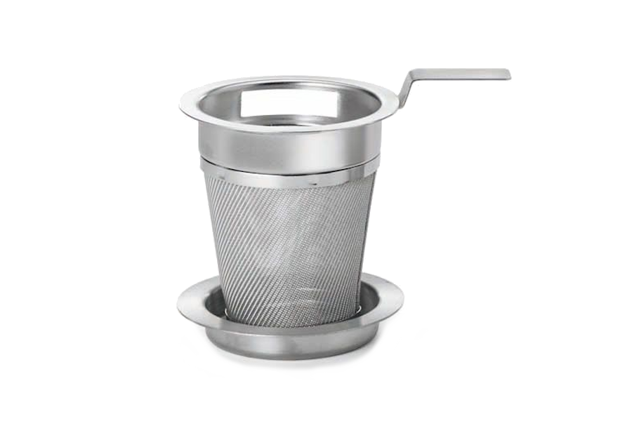 Tee-Sieb „Teezeit“ mit Ablage (Größe: S; Ø: 5 cm; H: 6 cm)
