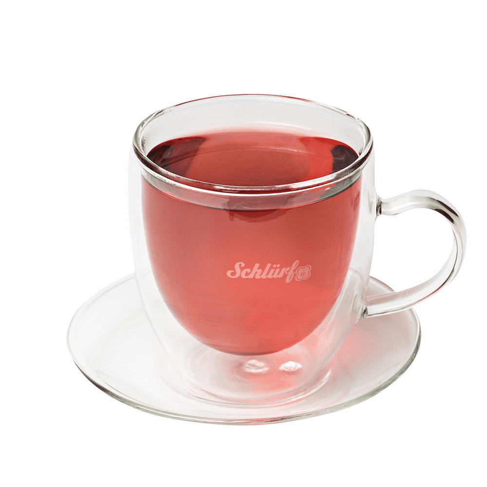 Schlürf Glastasse mit Untertasse Schlürf Glastasse mit Untertasse