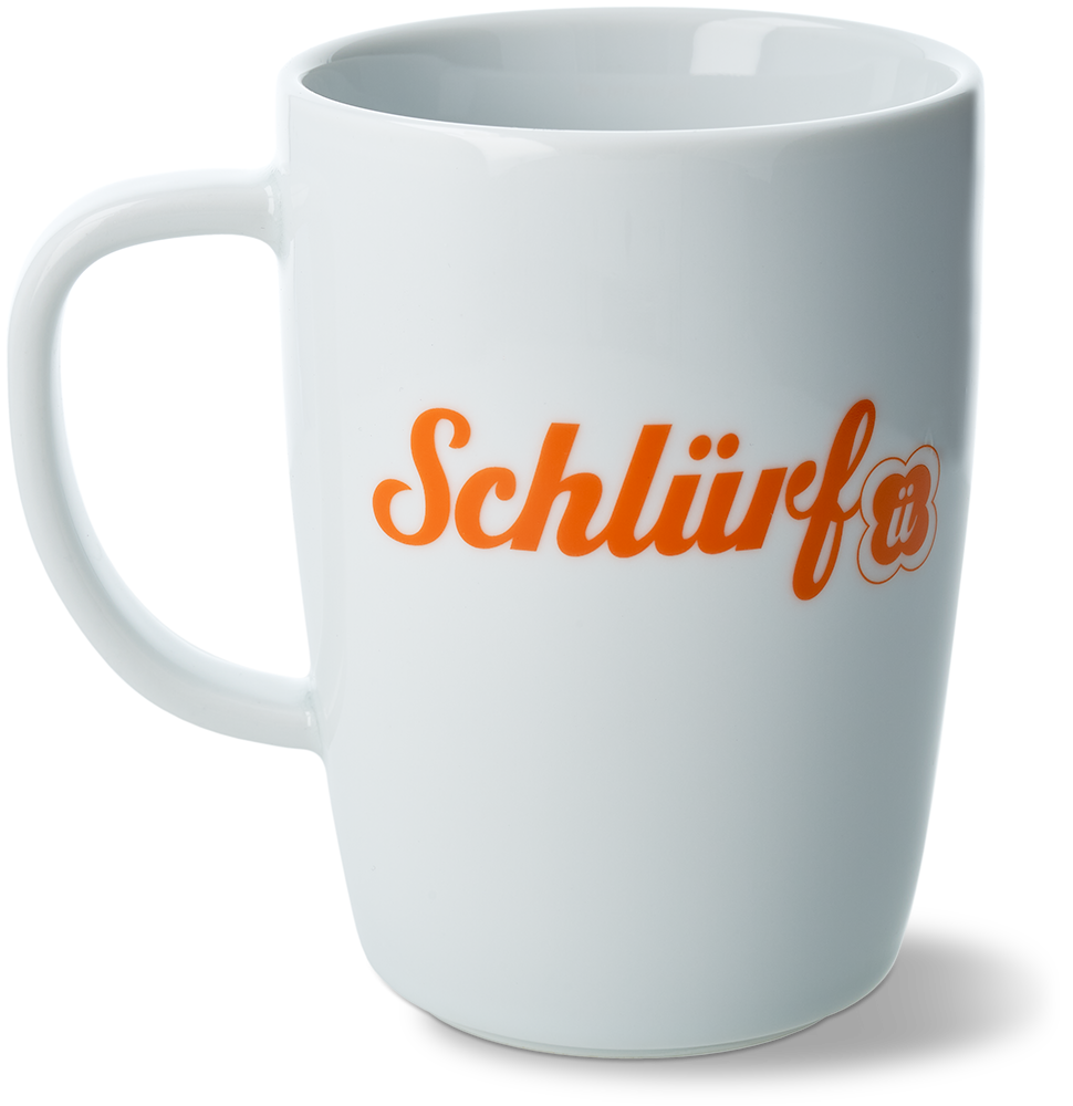 Schlürf - große Tasse mit Logo hinten und vorn (350 ml)