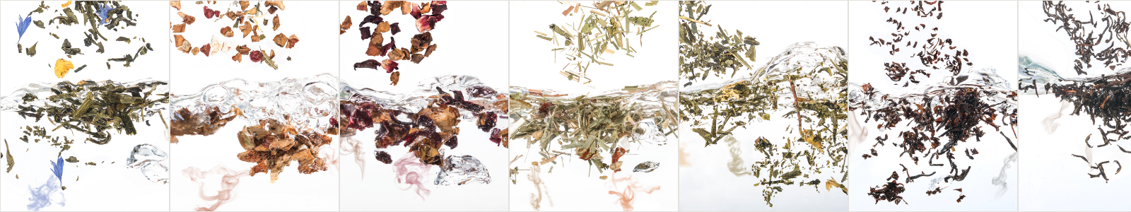 Lose Teeblätter im Wasser