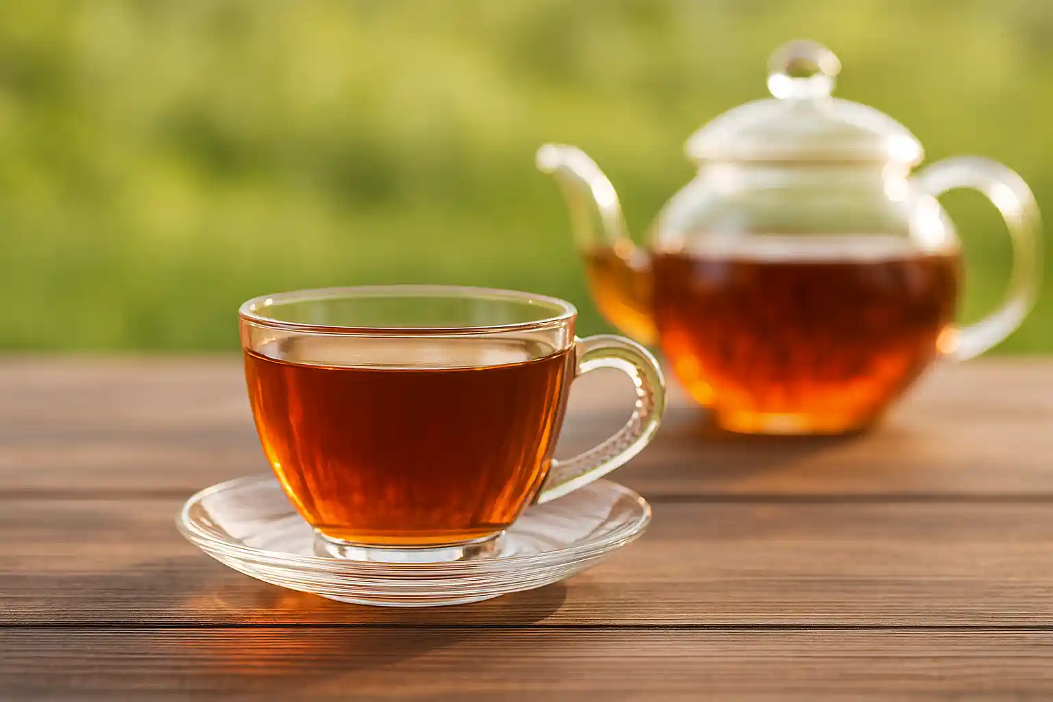 schwarzer Tee in Teetasse