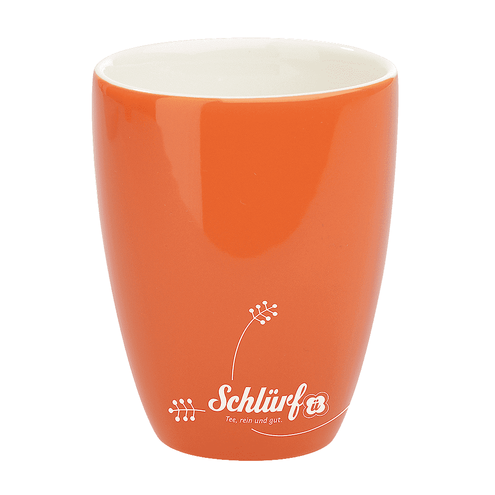 Schlürf - Porzellanbecher ohne Henkel, orange, 195ml