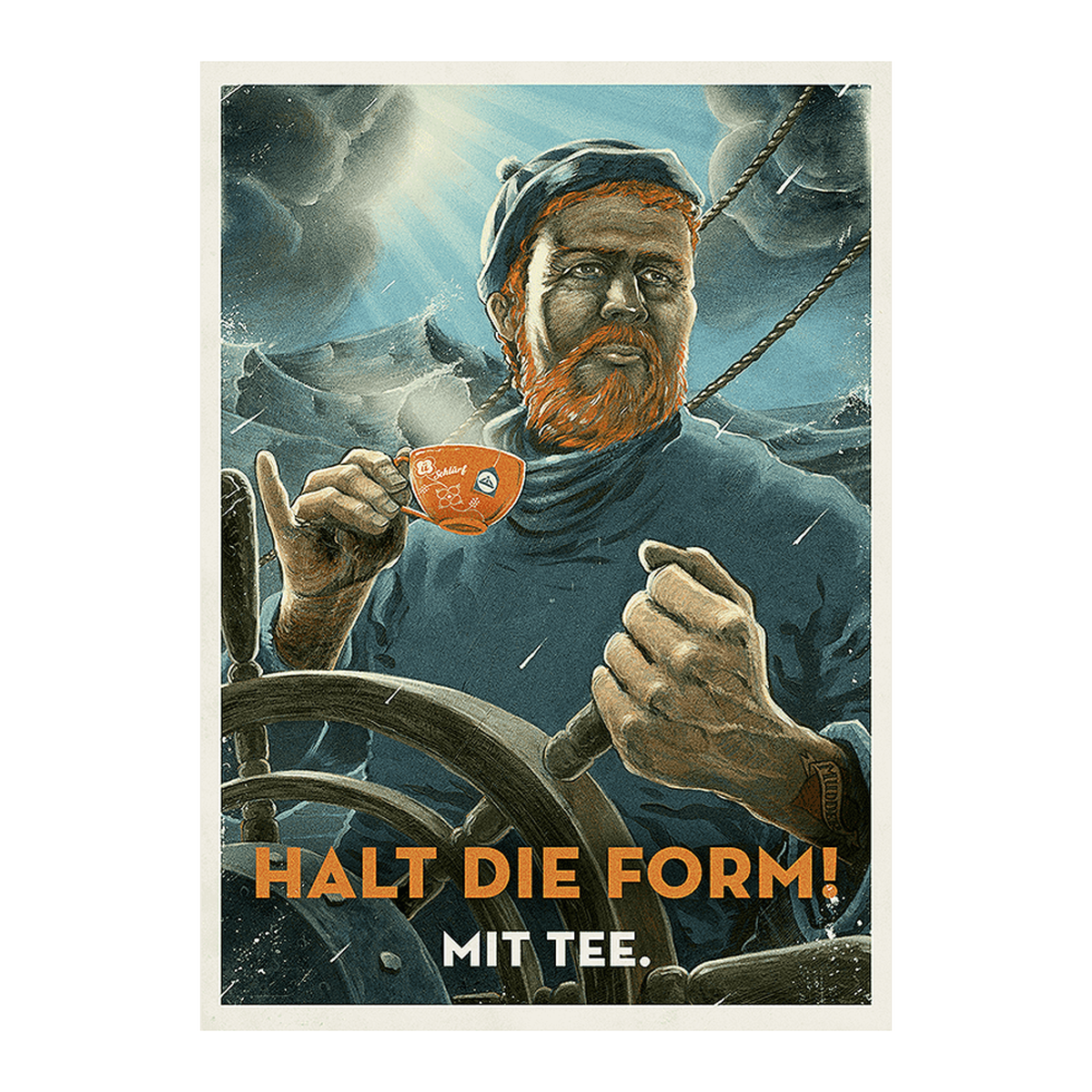 Metallpostkarte "Halt die Form"