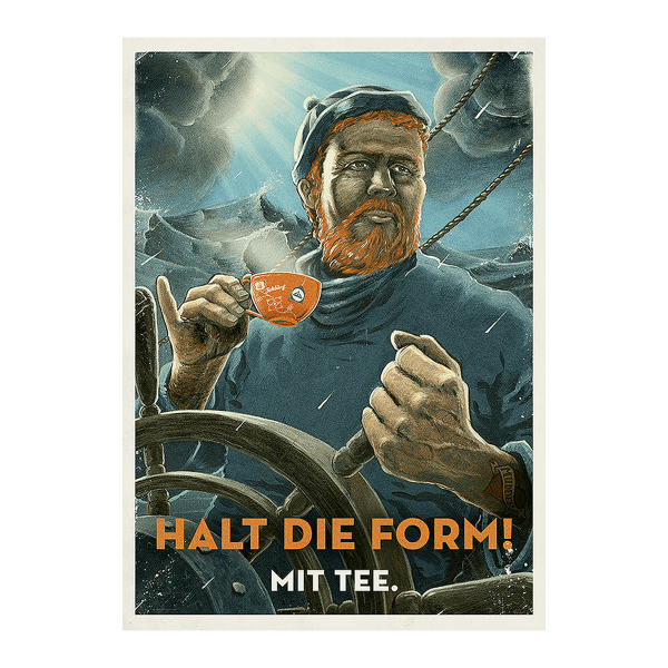 Metallpostkarte "Halt die Form"